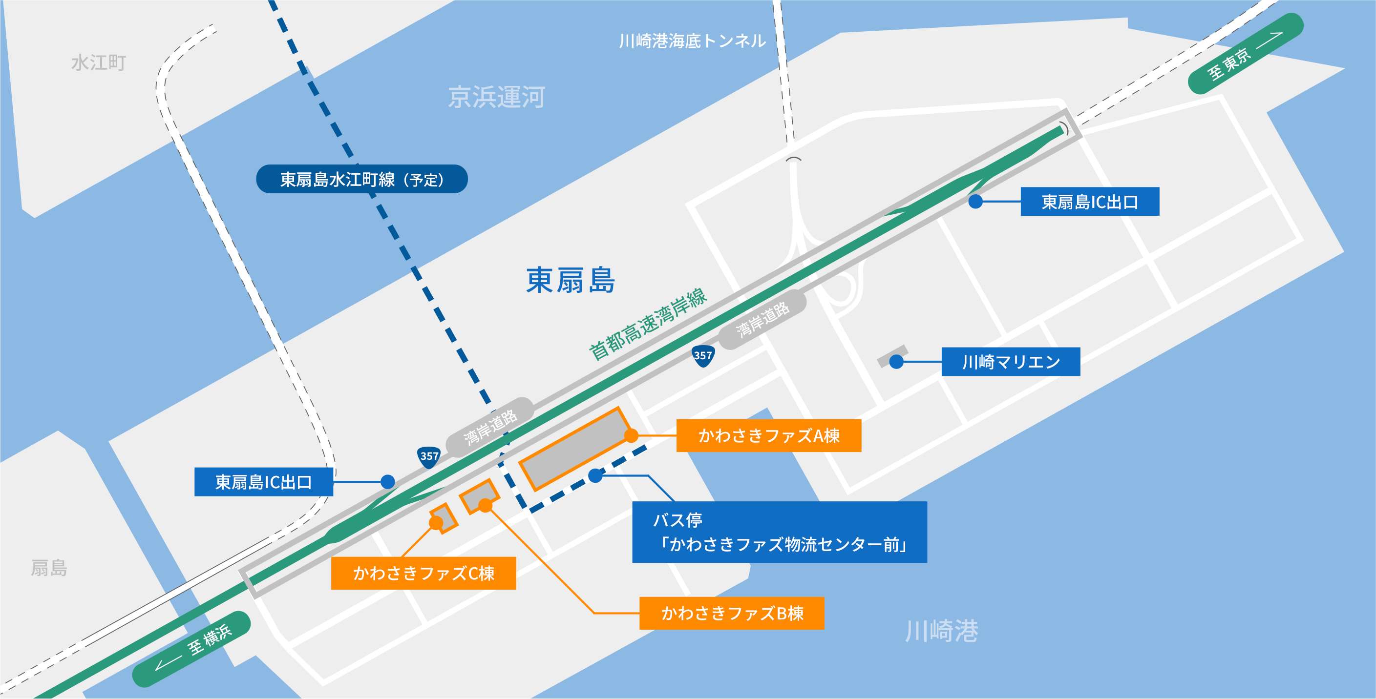 かわさきファズ物流センターの地図